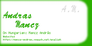 andras mancz business card